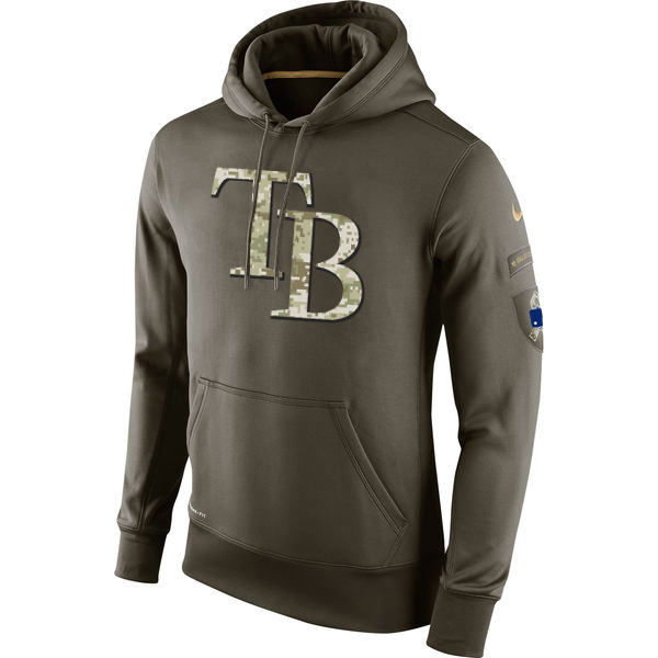 MLB Men Tampa Bay Rays Nike Olive Salute To Service KO Performance Hoodie Green->detroit tigers->MLB Jersey